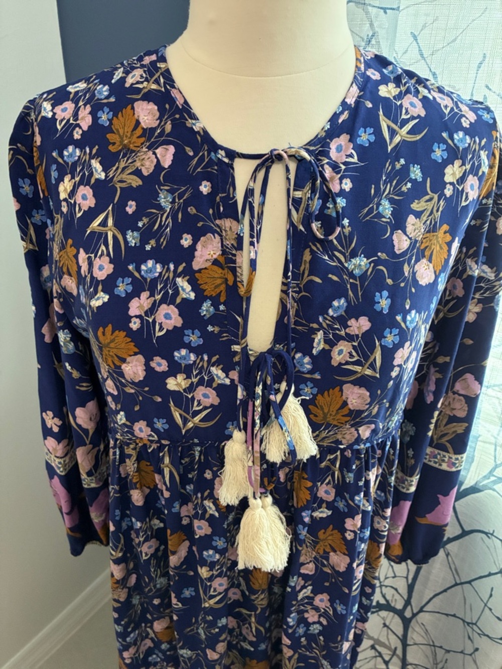 R. Vivimos Floral Navy Dress